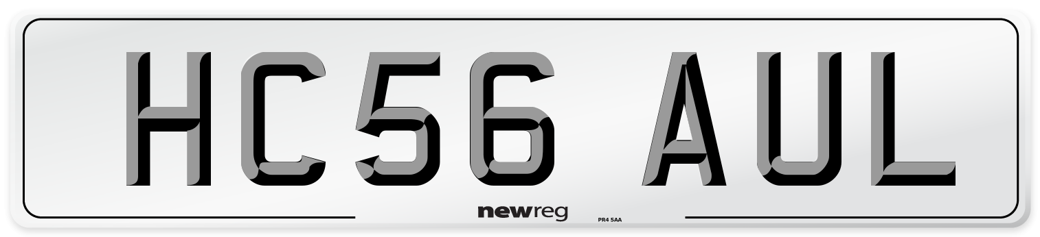 HC56 AUL Number Plate from New Reg